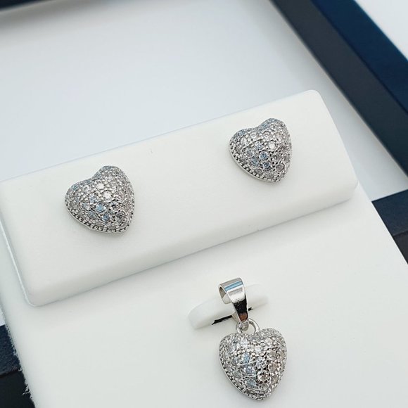 "925 Sterling Silver Cubic Zircon Jewelry Set, UU1P7A7032 - Picture 3 of 8